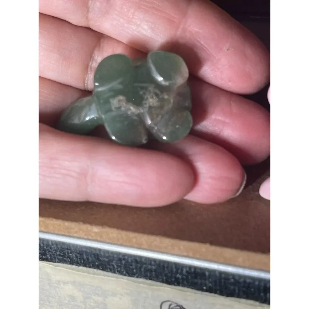 Nephrite Jade Miniature Turtle Canadian Figurine Green Mini Vintage Hand Carved